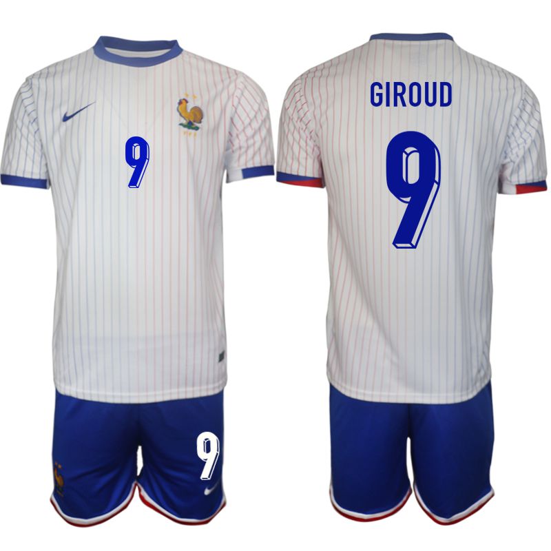 Men 2024-2025 Season France away White 9 Soccer Jersey